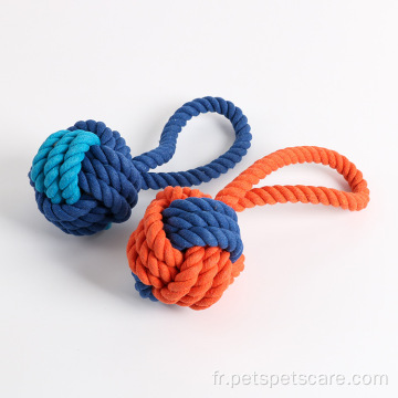 Morsure résistante au jouet de chien de corde en coton à main